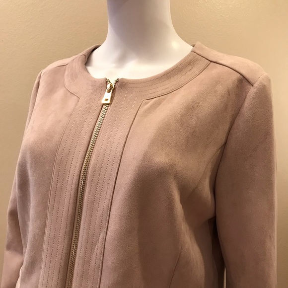 Marc New York Faux Suede Jacket Blush Taupe - Picture 11 of 14